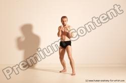 Underwear Martial art Man White Moving poses Slim Short Blond Dynamic poses Academic